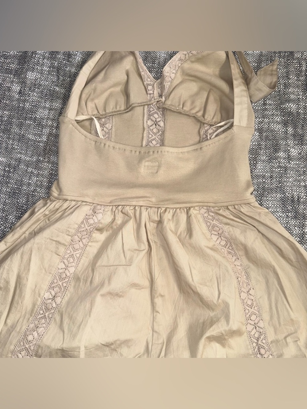 Free People Making Moments Jumpsuit Wide Leg Backless Tan Cream - Picture 9 of 11